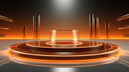 Modern Orange Podium Design