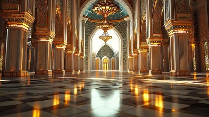 Obraz premium A baroque church adorned with intricate gold leaf and elaborate frescoes, with worshippers attending a solemn mass. Concept of religious splendor and artistry.