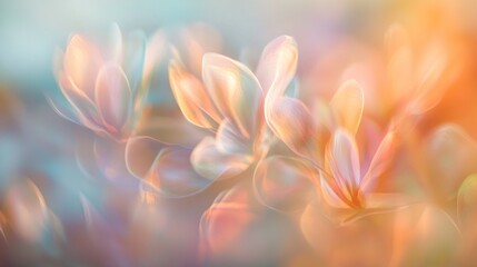 Fototapeta premium Dreamlike Pastel Blossoms: A Soft Focus Floral Fantasy