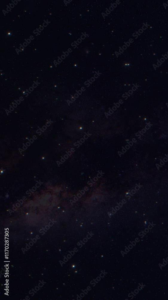 Wall mural vertical side view of stars passing by showing parallax due to varying distances