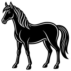 Cute Horse vector cartoon illustration