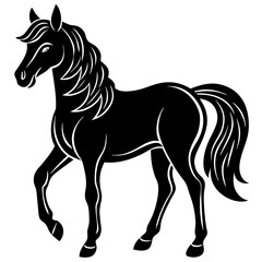 Cute Horse vector cartoon illustration