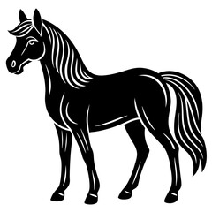 Cute Horse vector cartoon illustration