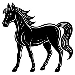 Cute Horse vector cartoon illustration