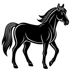 Cute Horse vector cartoon illustration