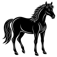 Cute Horse vector cartoon illustration