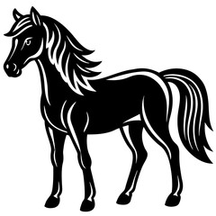 Cute Horse vector cartoon illustration