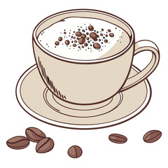 Obraz premium Creamy Cappuccino with Cocoa Powder. Perfect for: Coffee Breaks, Cozy Cafes, Morning Routines