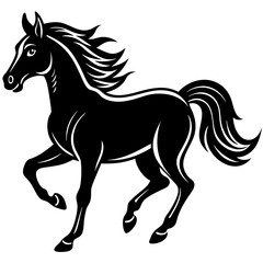 Cute Horse Runing vector cartoon illustration