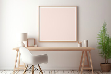 Minimalist Home Office with Wooden Desk and Chair