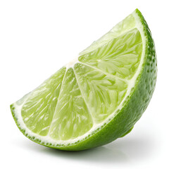 Fresh lime slice on isolated white background, Cut out