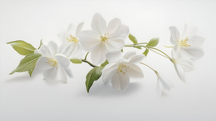 Delicate White Flowers Branch Softly Arranged