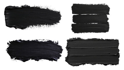 Black paint strokes for artistic design and creative projects