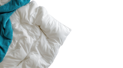 Cozy bedding with soft texture and colors. transparent background