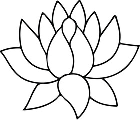 Elegant Black Line Art Lotus Flower Design