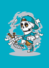 SKULL PLAY GAME CARTOON