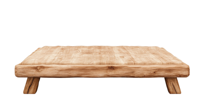 Stylish wooden table perfect for modern decor. transparent background