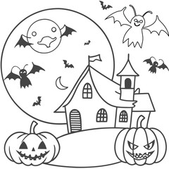 halloween outline for coloring pages 