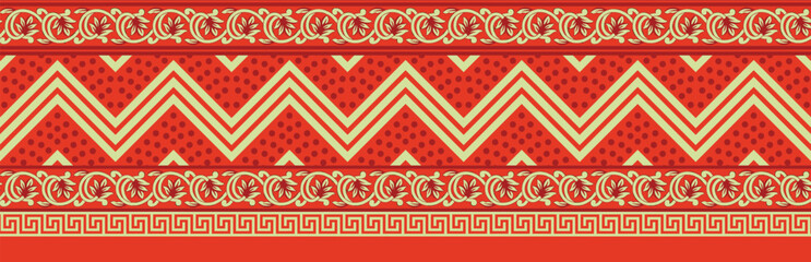 seamless Borders patterns with a bold Mughal-inspired palette.