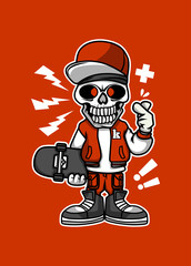 SKULL SKATEBOARD ART