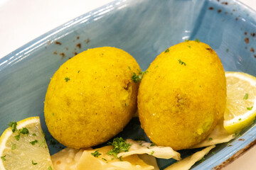 Kubbeh, kubbe, kibbeh - a traditional dish of Iraqi cuisine.
