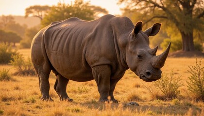 Obraz premium Rhinoceros in the African Savanna