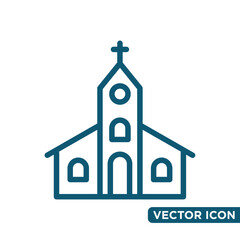 Simple Church Icon Design Template 