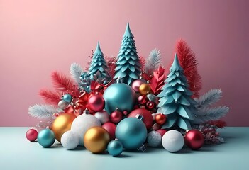 christmas tree and decorations