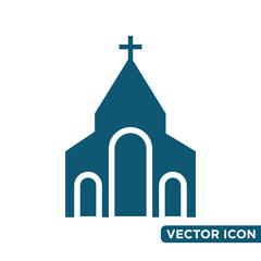 Simple Church Icon Design Template 