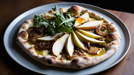 Pear and Gorgonzola Pizza
Gourmet Pizza with Arugula | Unique Pizza Combination | Sweet and Savory Pizza | Healthy Pizza Option