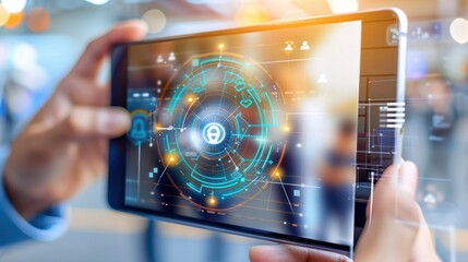Futuristic Technology Interface on Tablet
