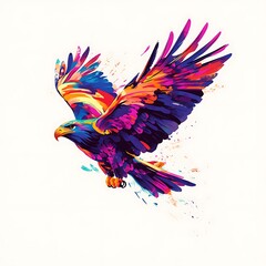 Fototapeta premium Colorful abstract eagle in flight. (2)