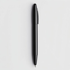 sleek black pen on plain white background, perfect for writing