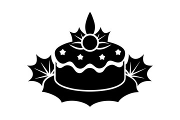 Christmas cake silhouette vector illustration