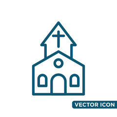 Simple Church Icon Design Template 