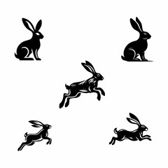 Hare vector icon white background.