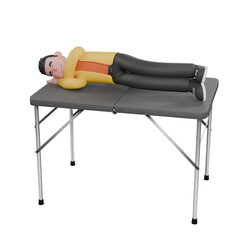 Designer Roles in Art Set 3D Model. A male designer set lying with both hands on his right cheek while his eyes are closed. Cartoon Style