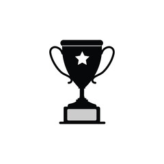 Winner's trophy icon. The golden trophy vector is a symbol of victory in a sports event.