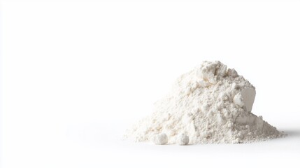 Fototapeta premium Pile of white flour on white background.