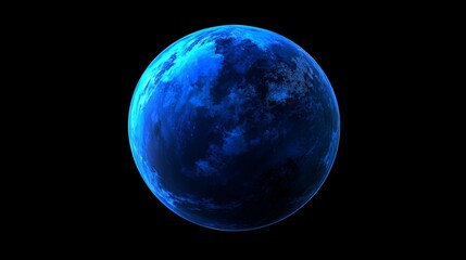 Obraz premium Blue glowing planet in space
