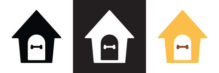 Dog house icon.  isolated on white and black background. vector illustration. EPS 10
