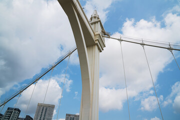 Obraz premium Partial close-up of Baishi Bridge in Zhuhai, Guangdong Province, China on June 4, 2023