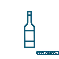 Simple Wine Bottle Icon Design Template 