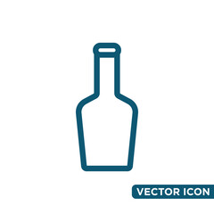 Simple Wine Bottle Icon Design Template 