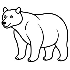 Cute Silhouette of a Bear line art vector cartoon illustration