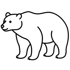 Cute Silhouette of a Bear line art vector cartoon illustration