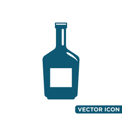 Simple Wine Bottle Icon Design Template 
