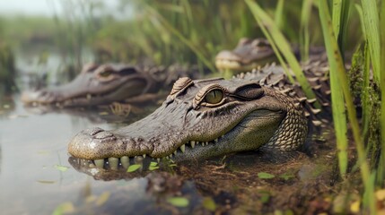Obraz premium A group of crocodiles. crocodiles 
