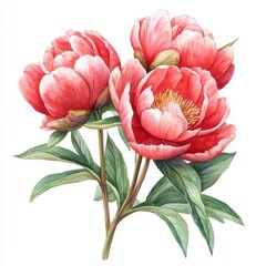 Beautiful Pink Peonies Arranged with Lush Green Leaves