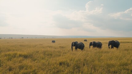 Obraz premium Elephants. A group of elephants. 